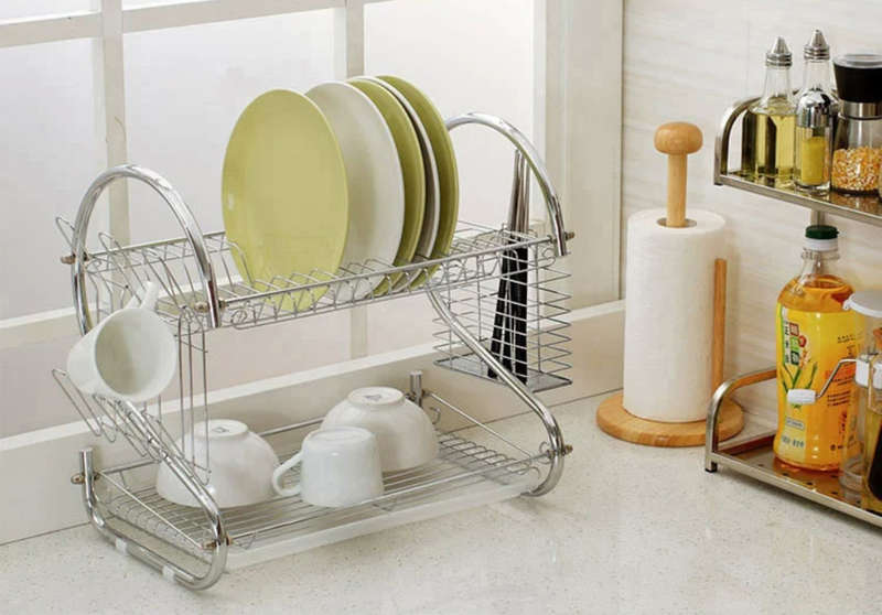 Ss Form Metal Dish Rack - Kitchen Storage And Organization