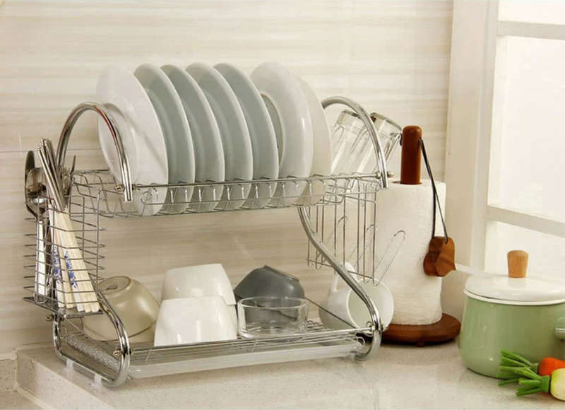 Ss Form Metal Dish Rack - Kitchen Storage And Organization