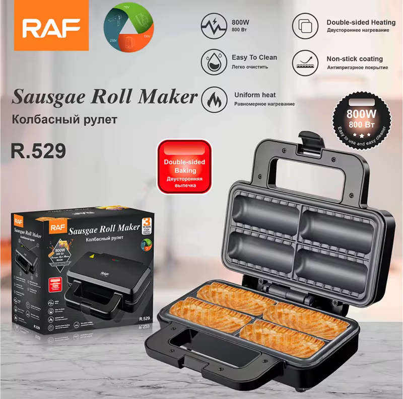 RAF - Non-Stick Mini Sausage Roll Maker Hotdog Waffle Maker