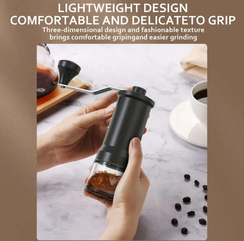 Manual Coffee Grinder: Adjustable Thickness Burr for Perfect Coffee Grounds - Portable