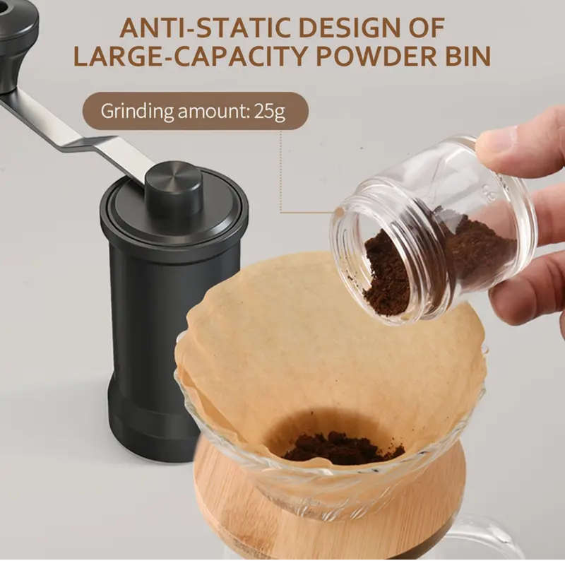 Manual Coffee Grinder: Adjustable Thickness Burr for Perfect Coffee Grounds - Portable