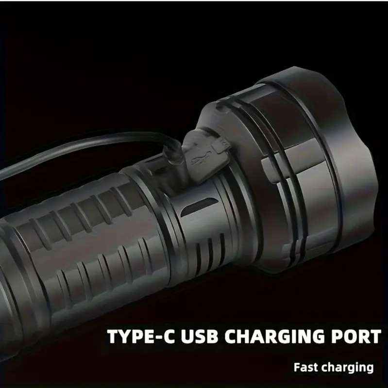 Ultra-Bright LED Tactical Flashlight - High Power, Rechargeable Lantern for Camping, Hiking, Fishing