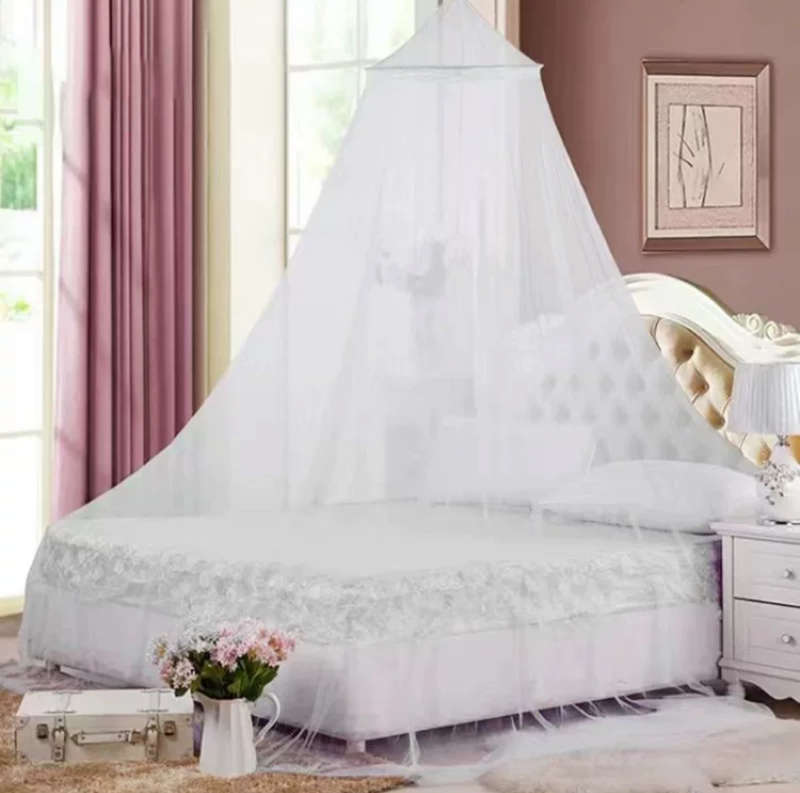 Elegant Dome Ceiling Bed Canopy - Solid Color Court Style Mosquito