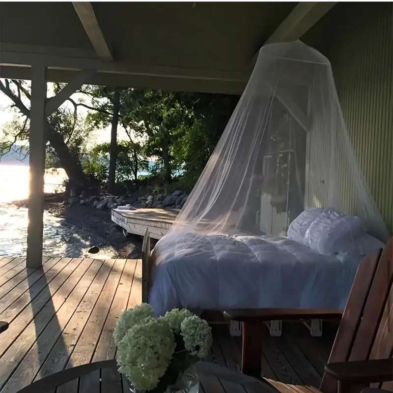 Elegant Dome Ceiling Bed Canopy - Solid Color Court Style Mosquito