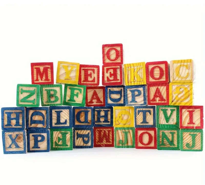 48pcs Printing Blocks Color Blocks, Wooden Letter Blocks
