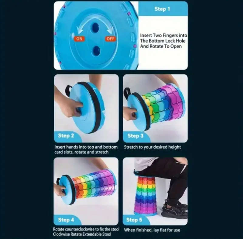 Portable Folding Rainbow Stool