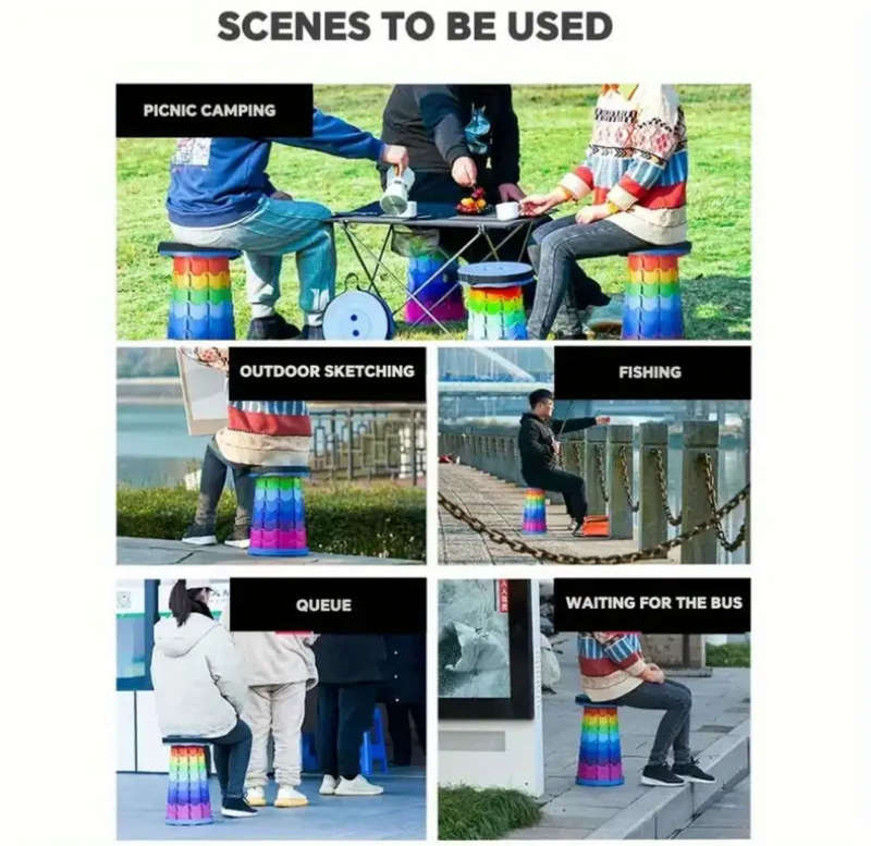Portable Folding Rainbow Stool