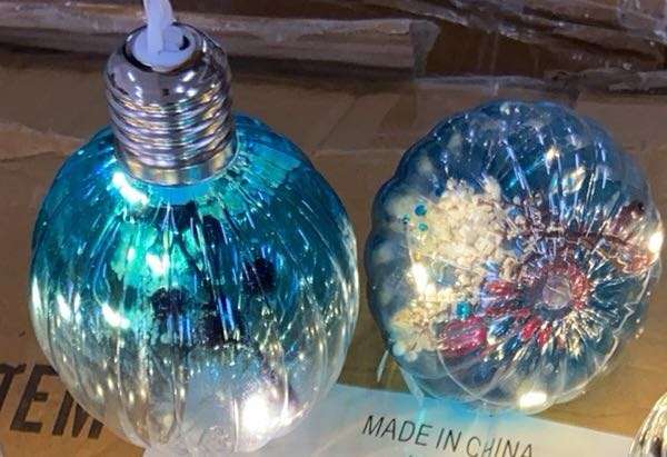 Christmas Ornaments Balls Plastic LED Bulbs Lights Pandent C
