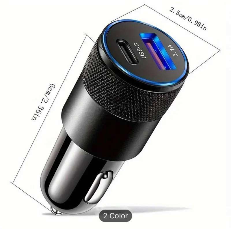 High-Speed Dual Port Metal Car Charger