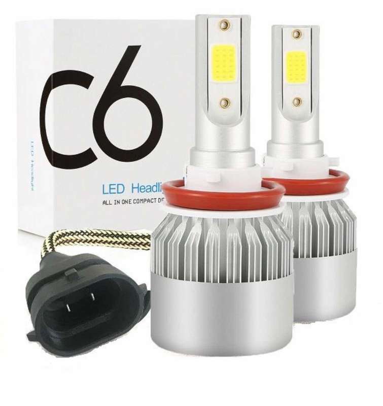 C6 H11 LED Headlight Kit 6000K With Built-in High-Speed Cooling Fan