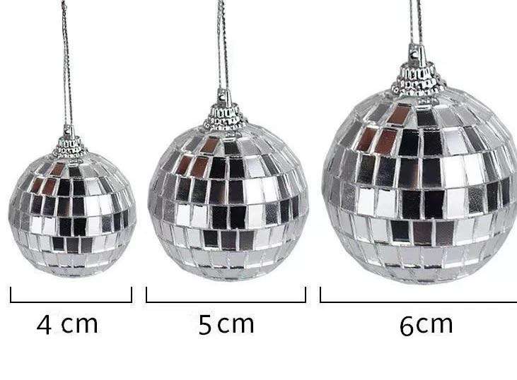 Christmas Mirror ball 4cm / Wedding or Party (pack of 6 pcs)