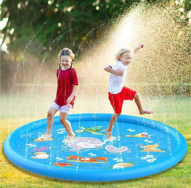 Spray and Splash Kids Outdoor Garden Sprinkle Mat Water Toy - Blue