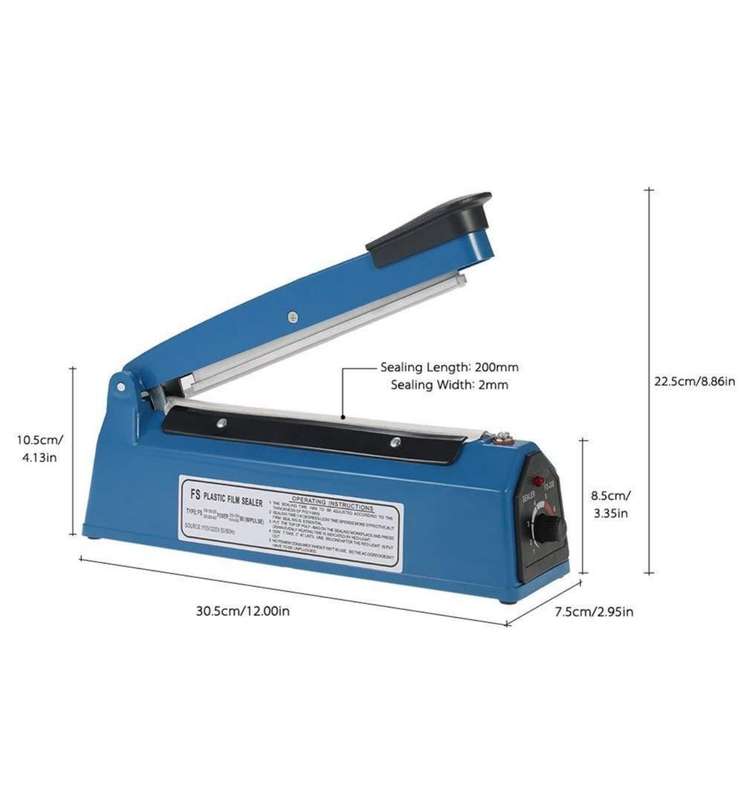 200mm Electric Impulse Sealer for PP/PE Bags Plastic