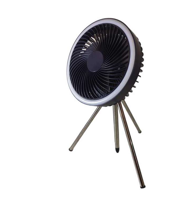 Outdoor Rechargeable Portable Fan with LED Light + Remote + Stand -4000mah