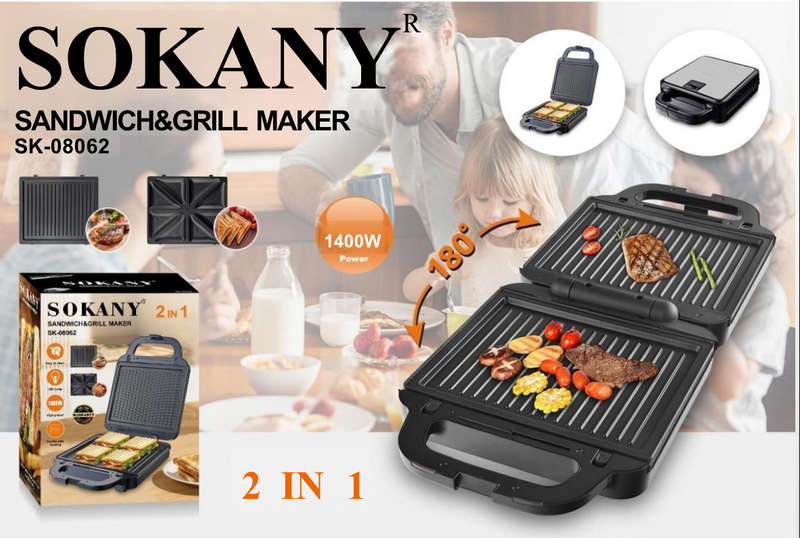 SOKANY Sandwich&grill maker 2IN1