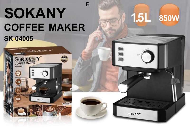 SOKANY ELECTRIC COFFEE MAKER 850W 1.5L