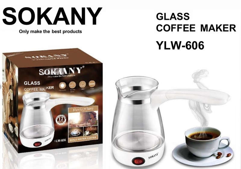 SOKANY GLASS COFFEE MAKER 600W 500ML