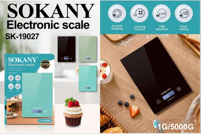 SOKANY Digital Kitchen Scale 1g-5kg - Kitchen Tool for Meal Prep