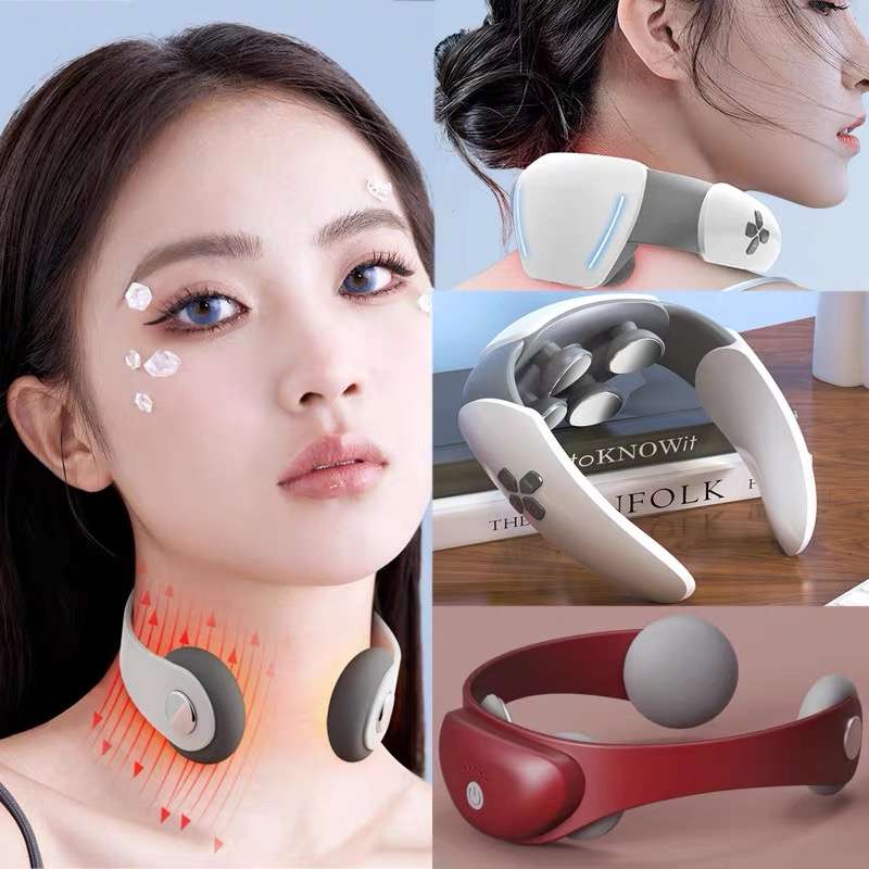 Portable Multi-Function Neck Massager with Electromagnetic Pulse & Heating