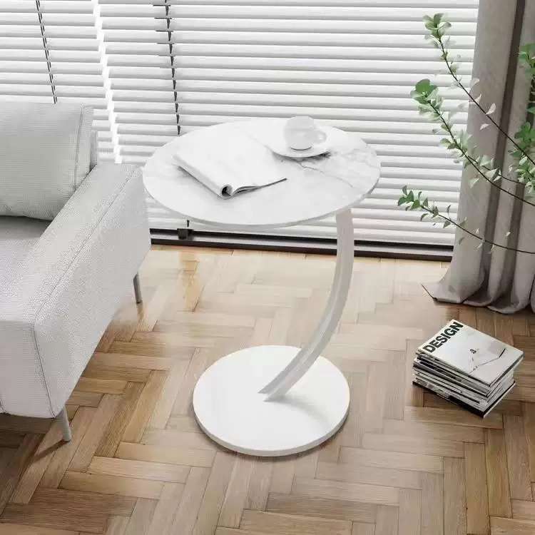 Sofa Side Table - 1 Pack Classic Portable End Table with Sturdy Metal Base for Livin