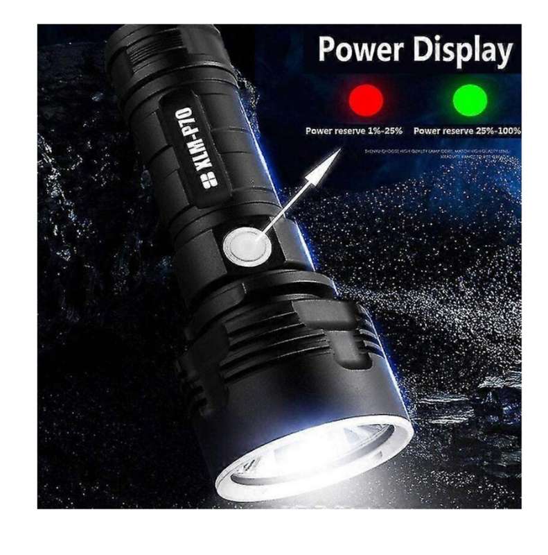 High Lumen Xhp70 LED Bright ,Battery Flashlight Torch Light