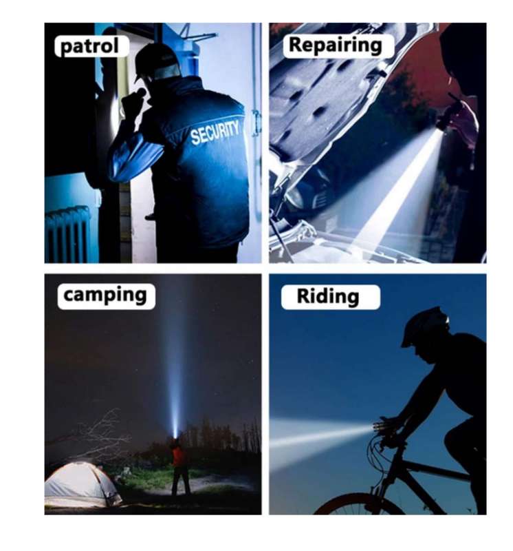 High Lumen Xhp70 LED Bright ,Battery Flashlight Torch Light
