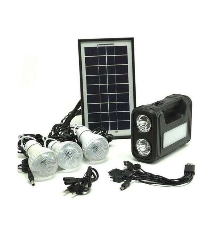Solar Lighting System Kit - Black