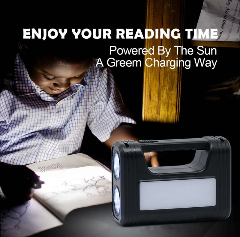 Solar Lighting System Kit - Black