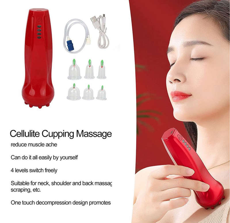 Electric Cupping Massager 4 Levels Cupping Therapy Set Massager Stick Kit