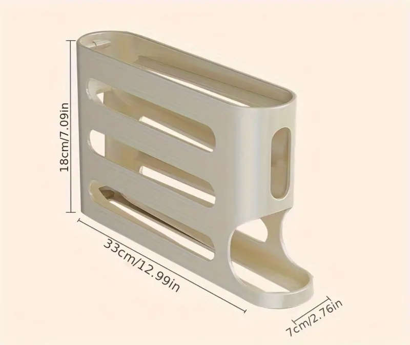 Automatic Rolling Egg Holder Storage Rack Large Capacity, Space-Saving