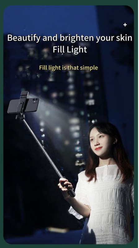 Fill Light Selfie Stick-Bluetooth Remote Control-Triangle Bracket