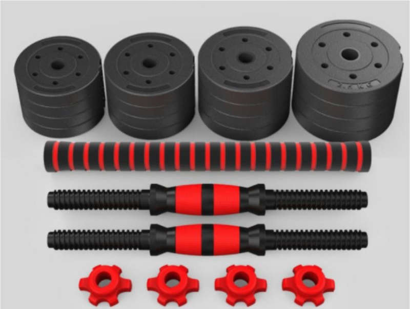 30kg Plastic Cement Indoor Fitness Weight Lifting Adjustable Dumbbells