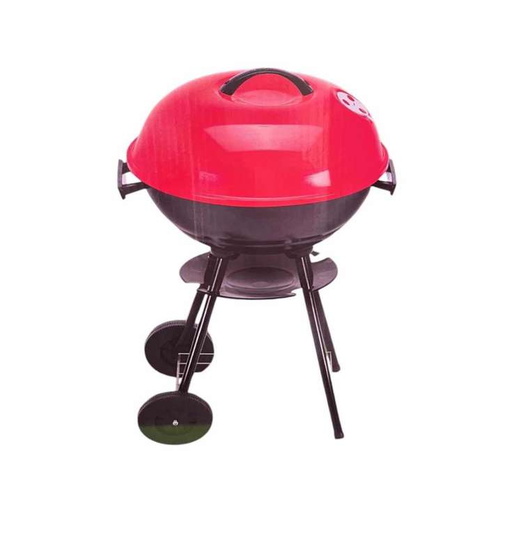 Black & Red Large Stainless Steel Portable Barbecue Grill 17 Inch