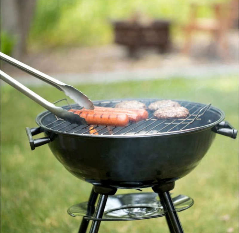 Black & Red Large Stainless Steel Portable Barbecue Grill 17 Inch