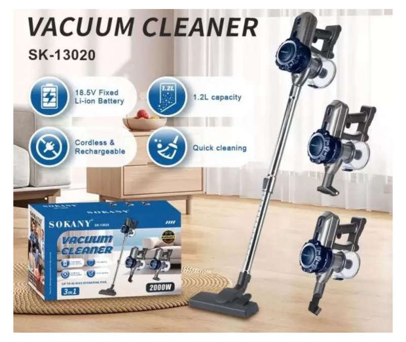 Sokany - Cordless Vacuum Cleaner with 3 Attachment
