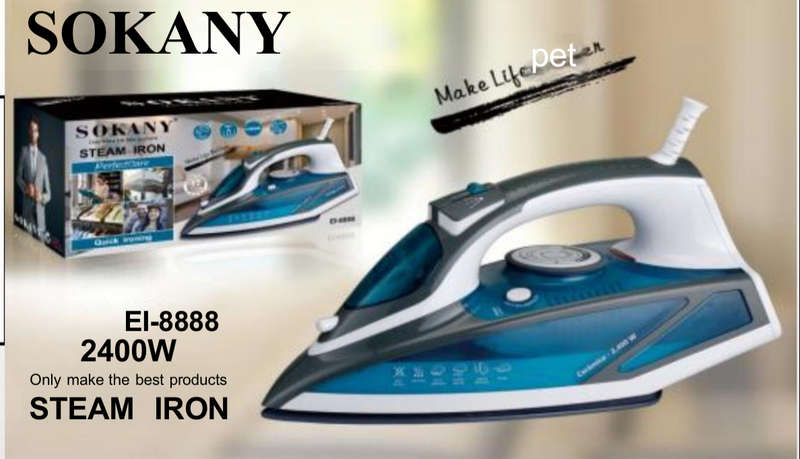 Sokany Ceramic Plate Non-Stick Steam Iron - EL-8888