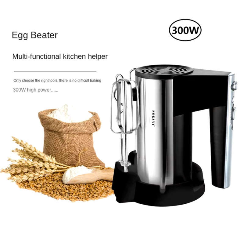 Sokany - 5 Speed 300W Stainless Steel Hand Mixer