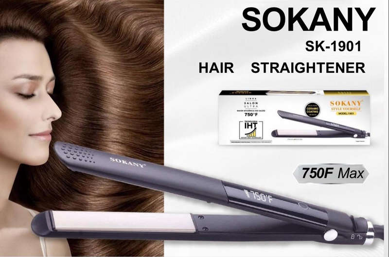 Sokany - Hair Straightener With Ceramic Coating & Rapid Heating