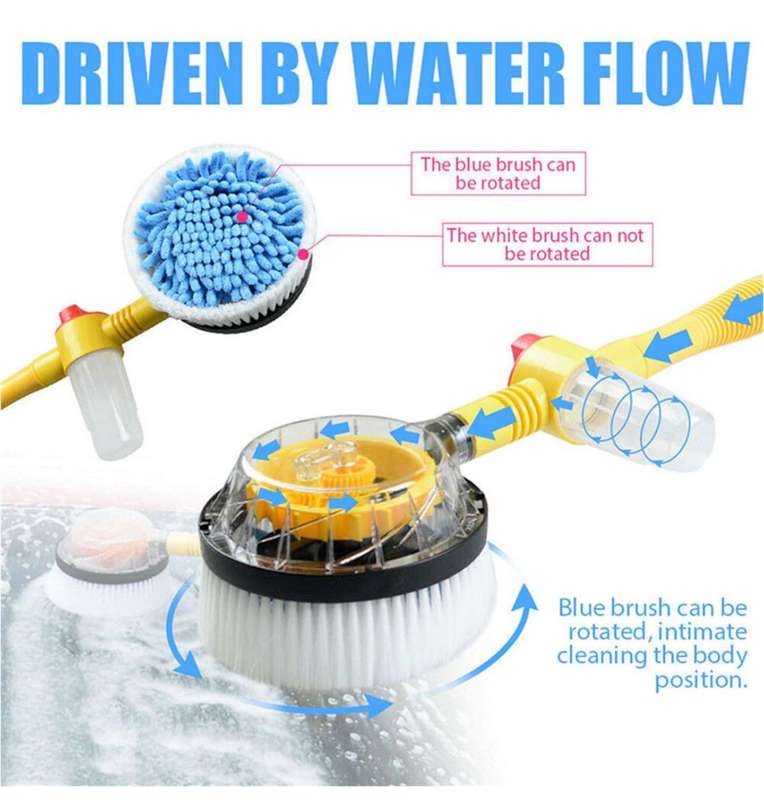 360 Rotating Car Wash Brush With Long Handle SET