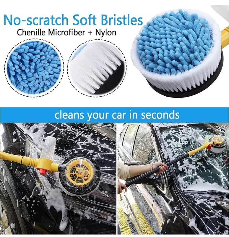 360 Rotating Car Wash Brush With Long Handle SET