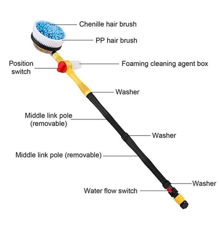360 Rotating Car Wash Brush With Long Handle SET