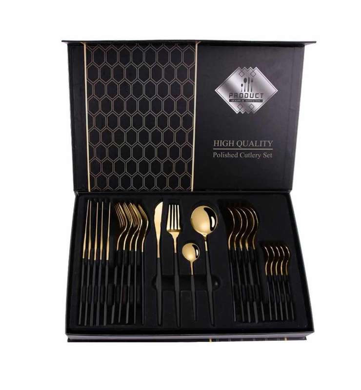 Exquisite 24 Piece Stainless Steel Cutlery Set - Rust-Resistant