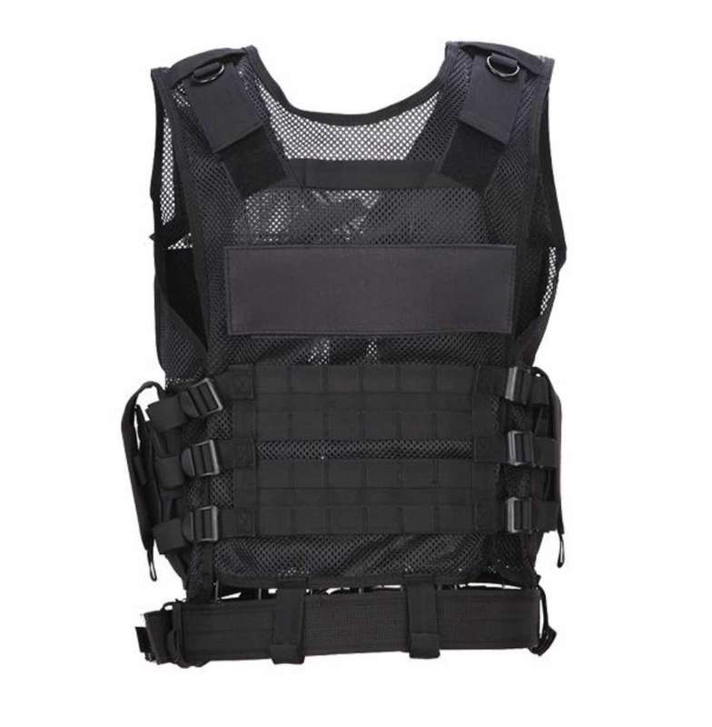 Breathable Tactical Vest with Numerous Pouches - Black
