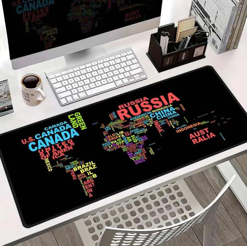 Thickened Natural Rubber Non-slip Funny Letter World Map