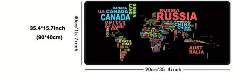 Thickened Natural Rubber Non-slip Funny Letter World Map