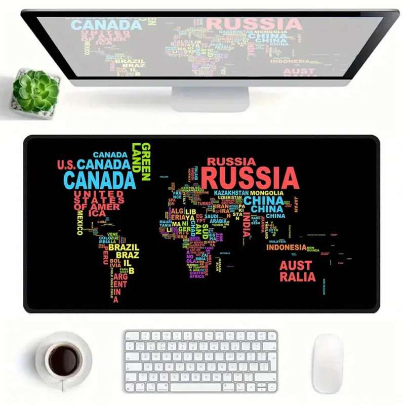 Thickened Natural Rubber Non-slip Funny Letter World Map