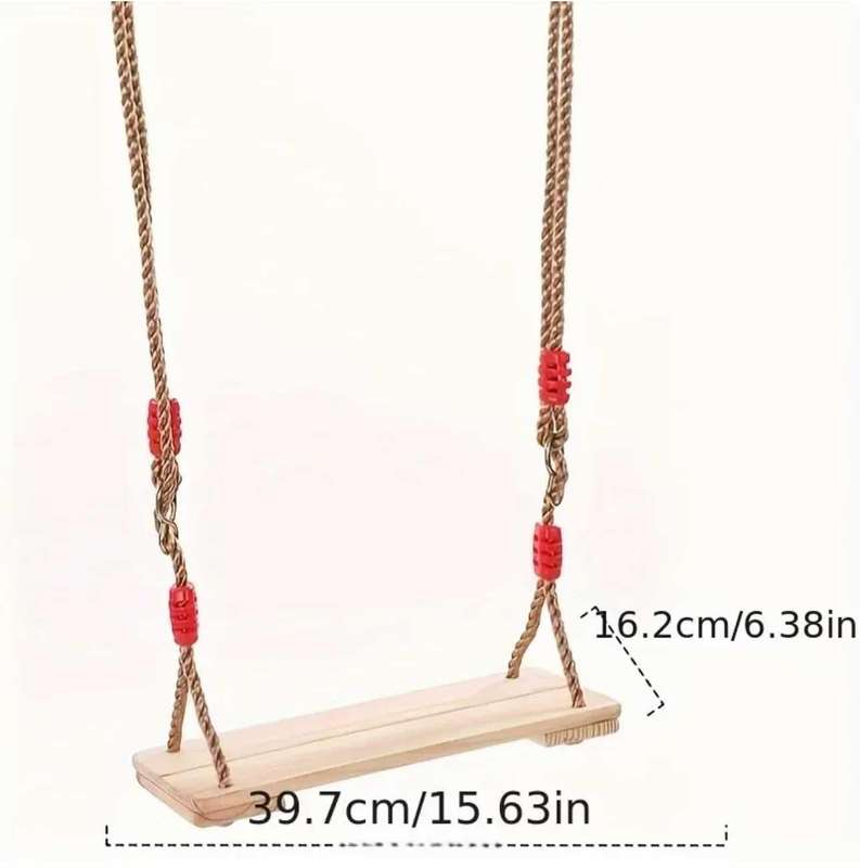 Wooden Garden Swing Seat with Adjustable Rope