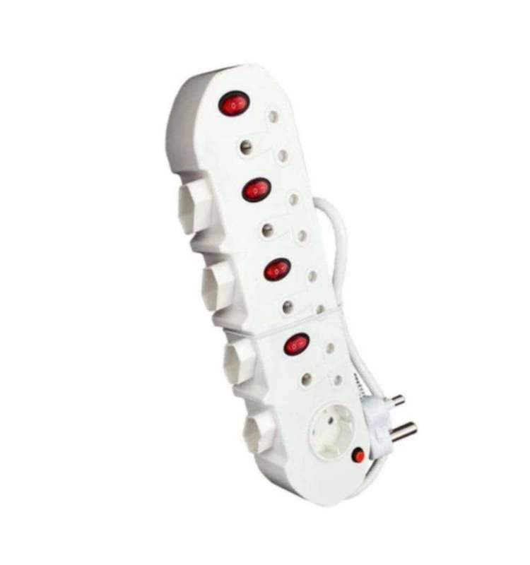 Redisson 9 Way Multi-plug with 4 illuminated switches