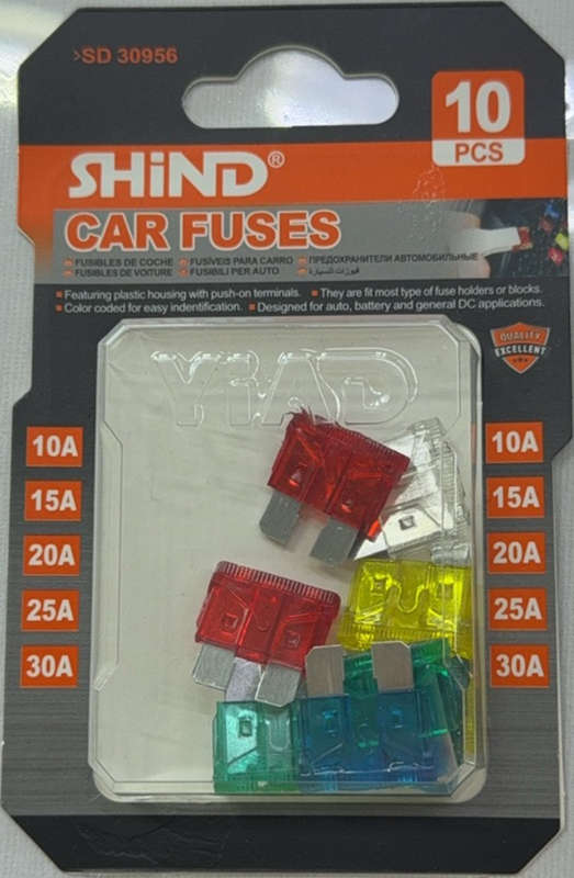 10-Piece Car Safety Blade Fuse Set