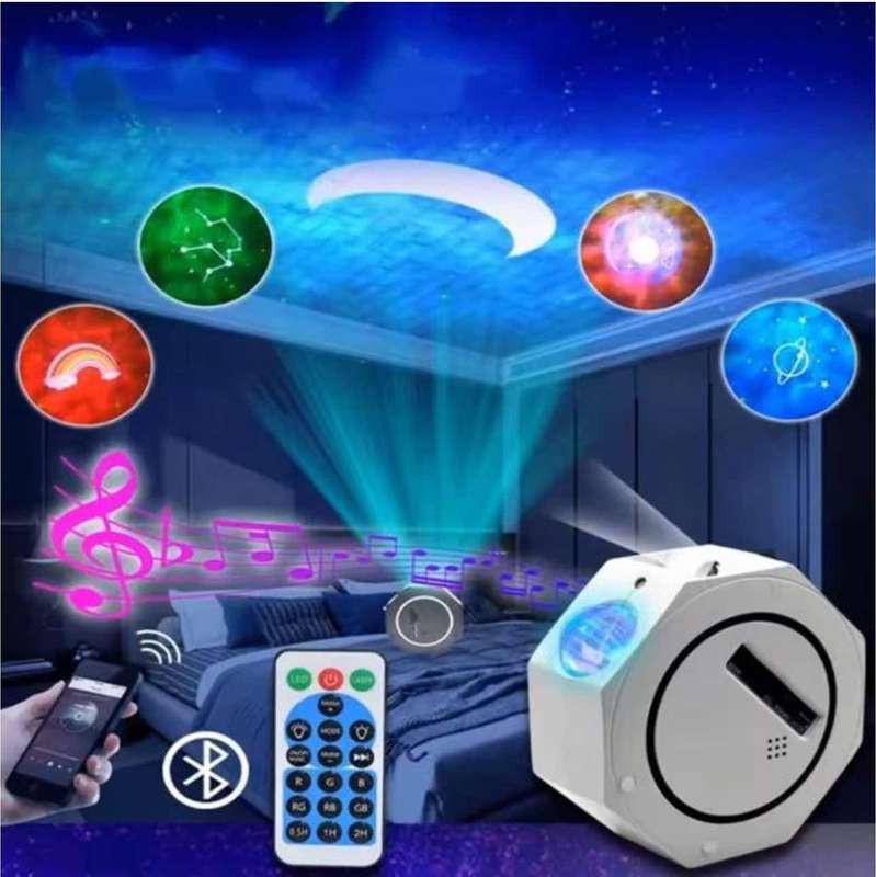MTG-Octagonal Sky Projector star moon lamp with Bluetooth Music Speaker